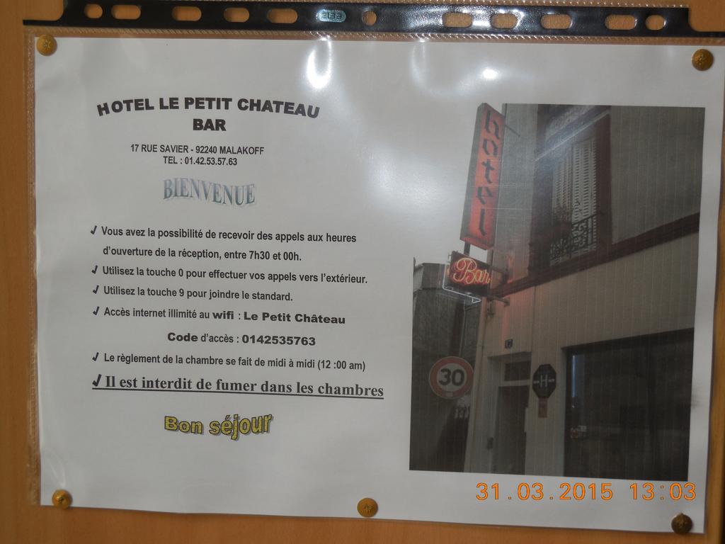 Hôtel le Petit Château proche parc des expositions Malakoff Exterior foto